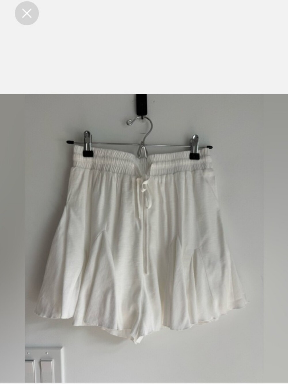 GLAM White Drawstring Flowy Shorts